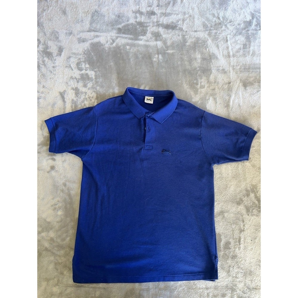 Vintage 80s 90s Le Tigre Polo Shirt Blue Size L Preppy Classic Academia USA Made